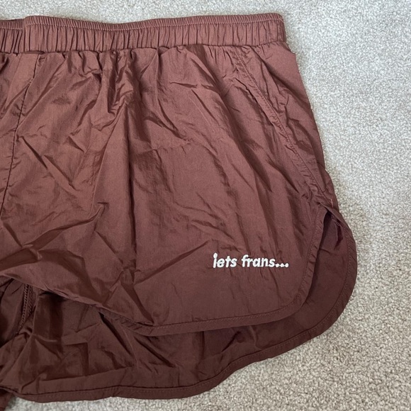 Iets Frans Brown Running Nylon paper bag Shorts - Picture 2 of 4